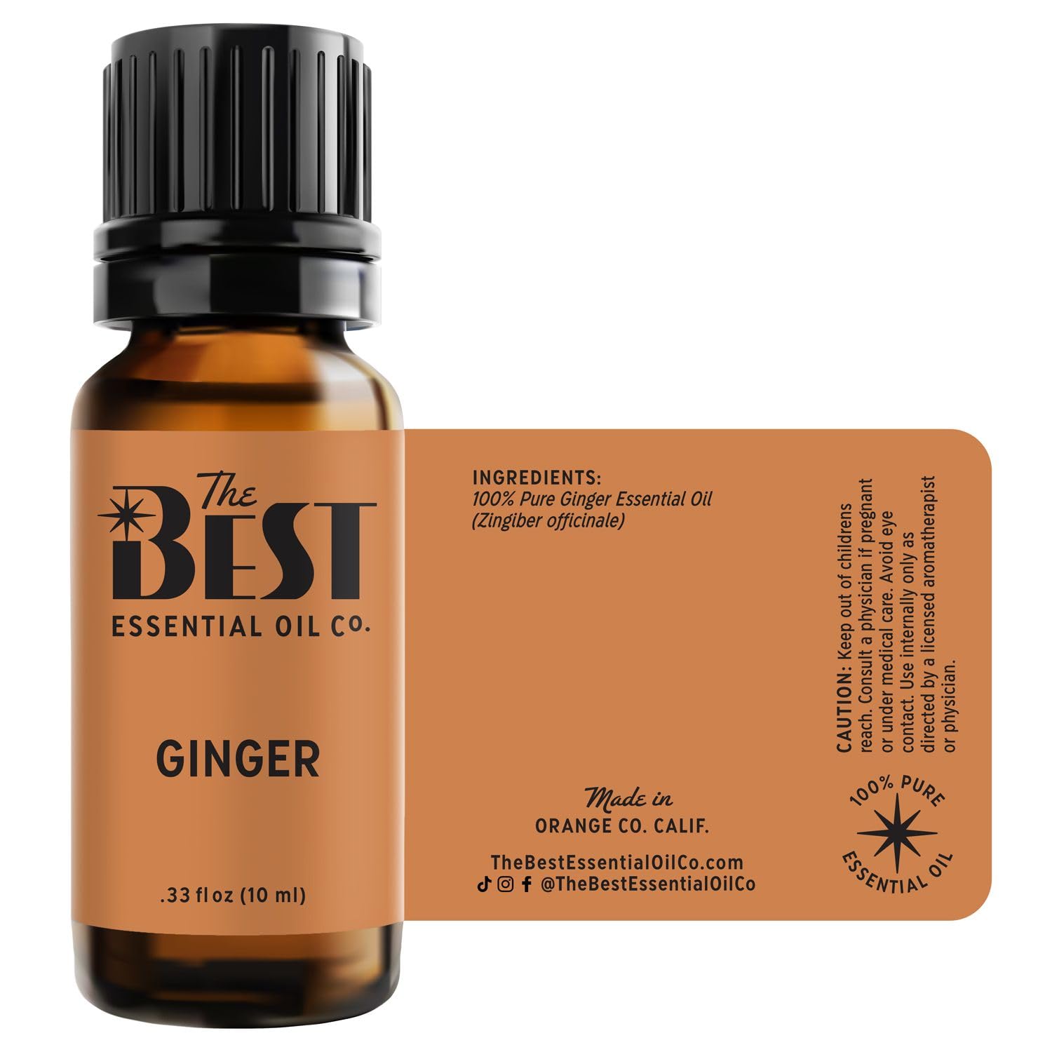 The Best Ginger Essential Oil compact bottle for on-the-go use.