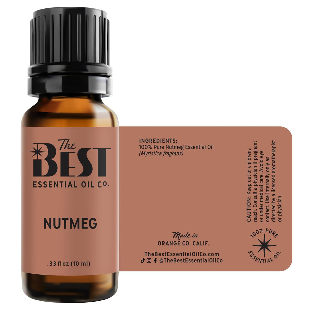 The Best Nutmeg Essential Oil seeds close-up signaling natural origins.