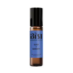 The Best Essential Oil Co Sleep Serenity roll-on bottle for calming nighttime scent.