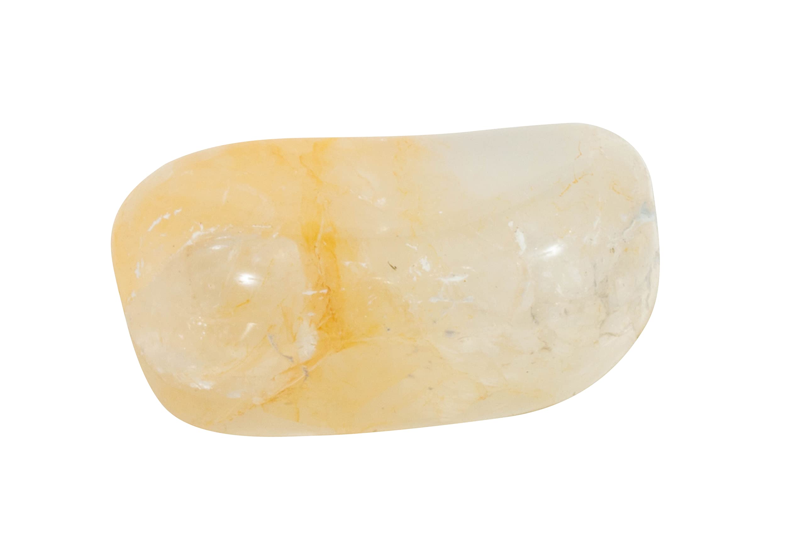 The Chrysalis Stone tumbled yellow hematoid quartz collection, supporting confidence and positive vibes.