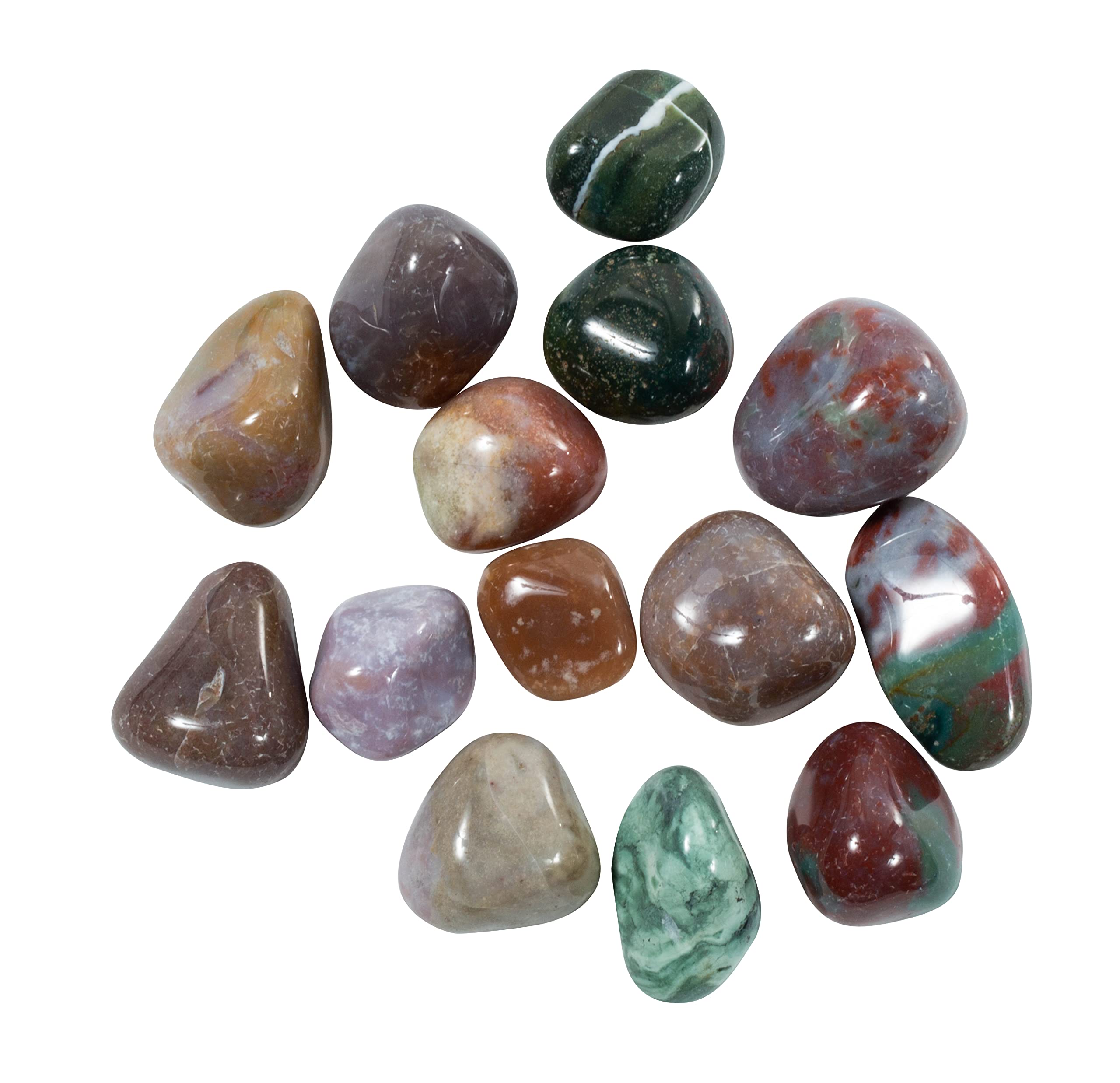 The Chrysalis Stone Fancy Jasper tumbled stones for meditation and calm energy.