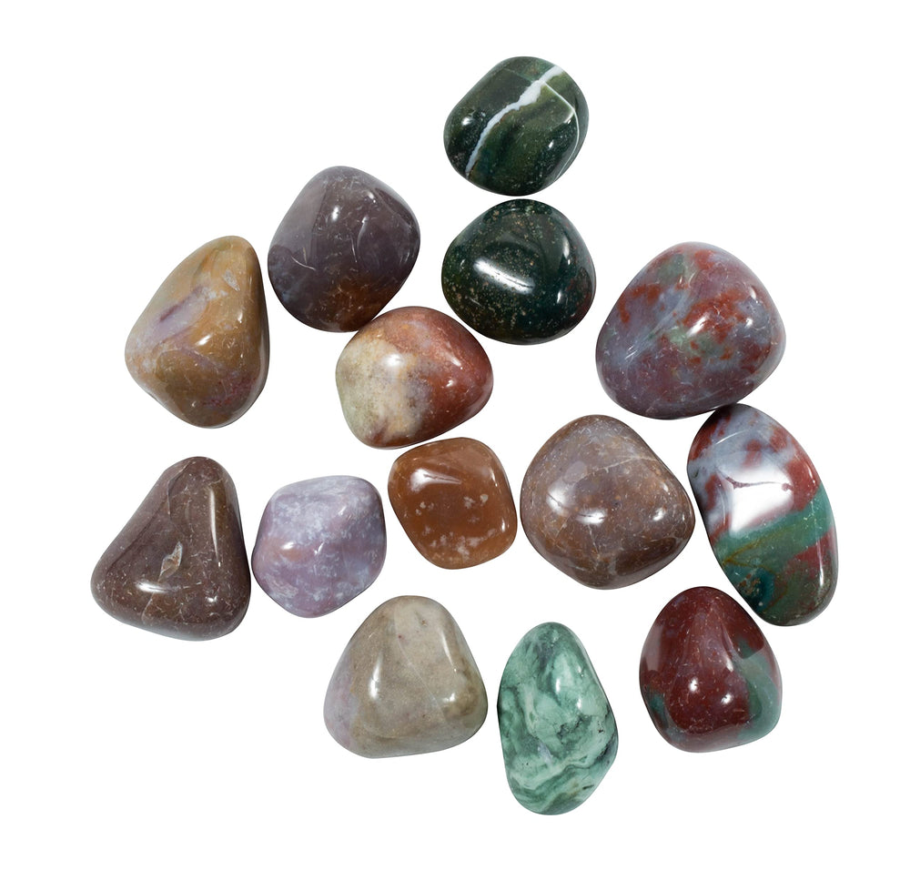 The Chrysalis Stone Fancy Jasper tumbled stones for meditation and calm energy.