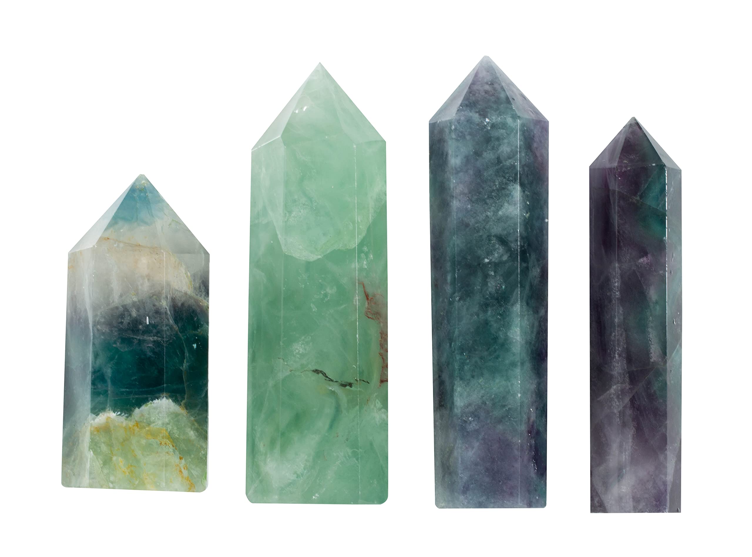 The Chrysalis Stone fluorite point color swirl highlights calm focus.