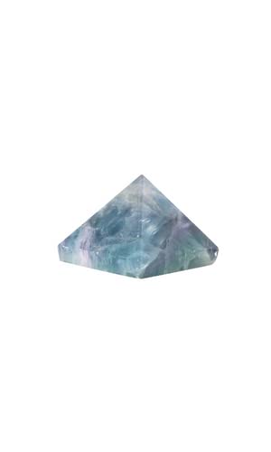 The Chrysalis Stone fluorite pyramid mini base view highlights colors for mindful focus and calm