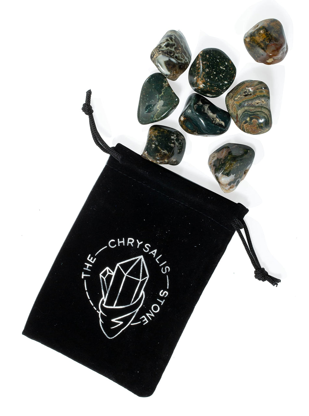 The Chrysalis Stone orbicular jasper orbs closeup showing varied colors for inspiration
