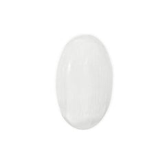 The Chrysalis Stone selenite palm stone for meditation and energy cleansing.