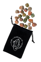 Unakite Jasper tumbled stones sized 0.75–1 inch for vitality and empathy rituals