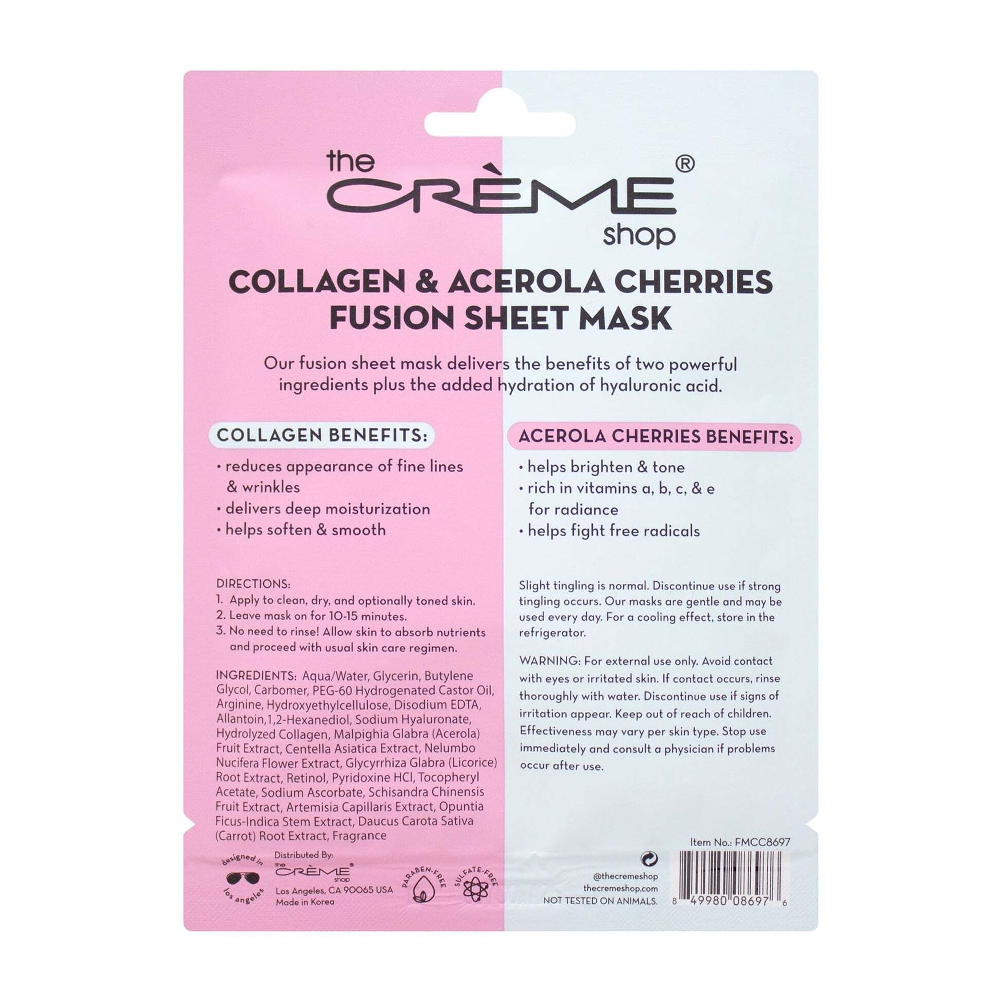 The Crème Shop ingredients close-up highlighting acerola cherry benefits