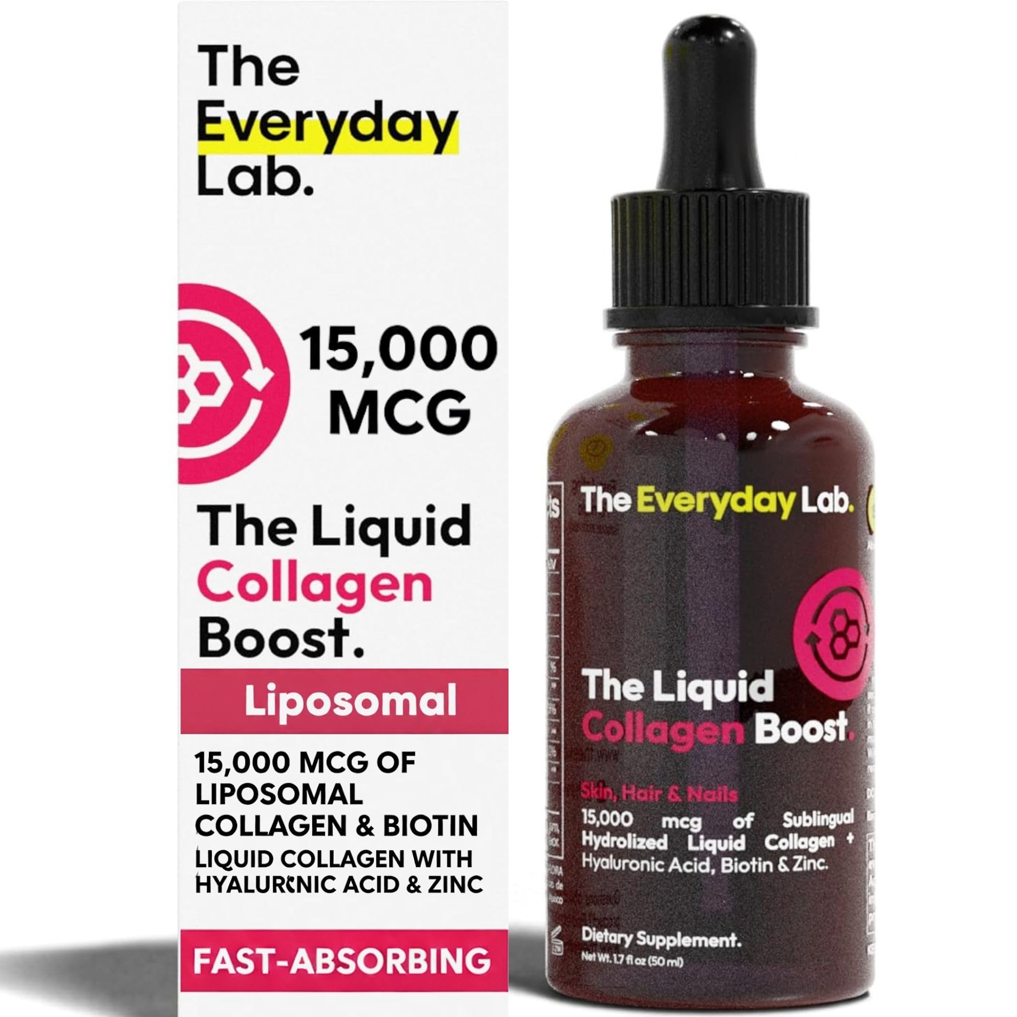 The Everyday Lab liposomal collagen drops bottle shown for daily beauty support