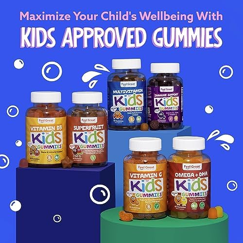 The Feel Great immunity kids lunchbox shot implies easy daily intake at school.
