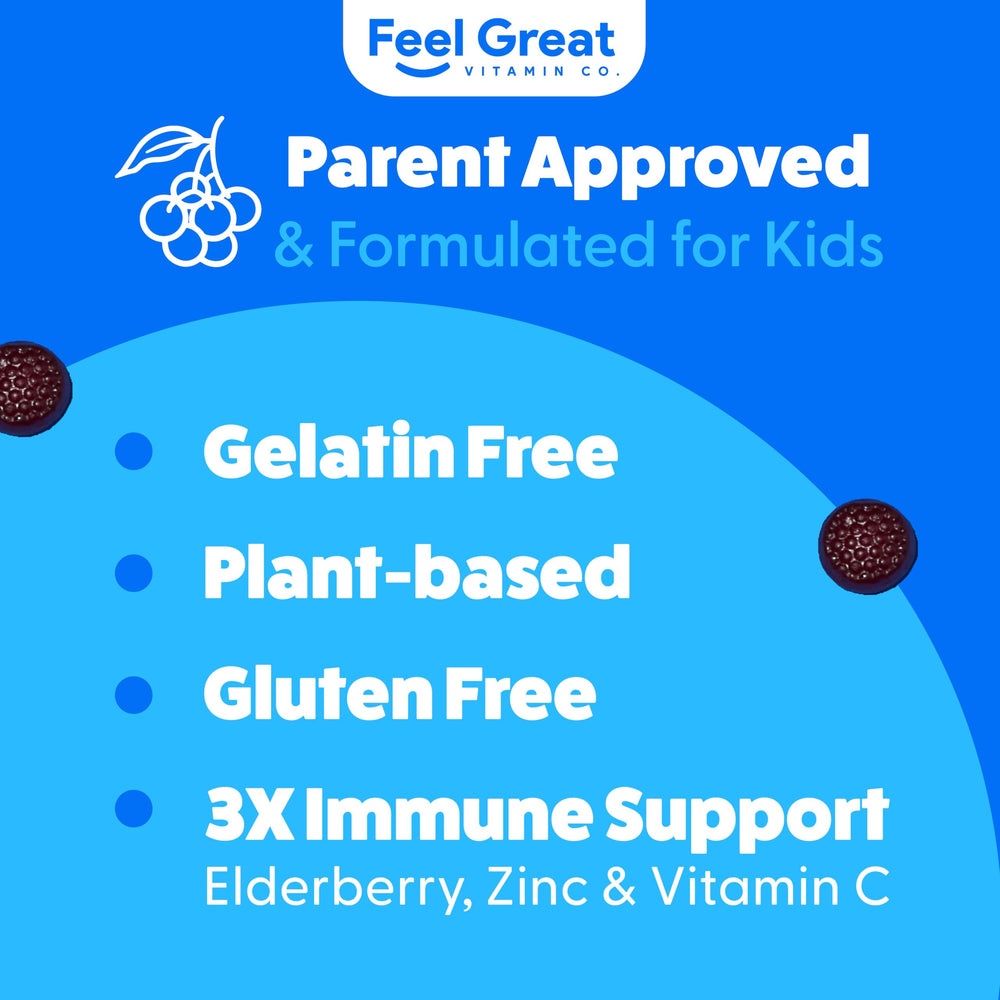 The Feel Great immunity kids zinc gummies offer a chewable on-the-go option.