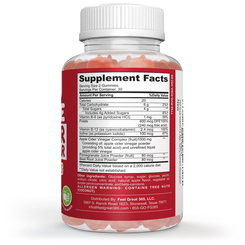 Close up of The Mother on the ACV Gummies label highlighting digestive support