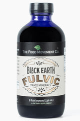 THE FOOD MOVEMENT CO. Black Earth Fulvic Acid bottle supports daily wellness and energy.