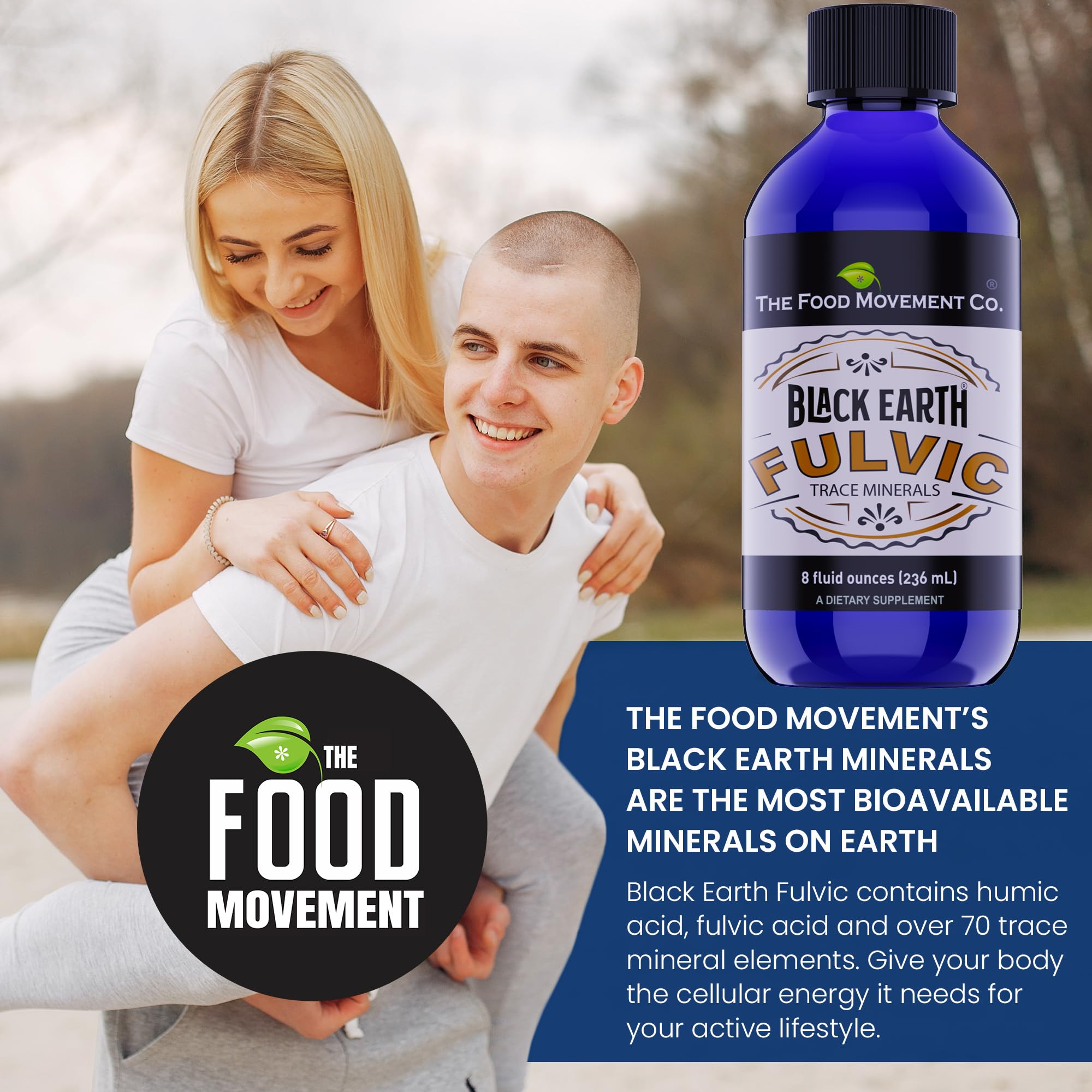 THE FOOD MOVEMENT CO. Fulvic acid solution being stirred into water shows versatile use.
