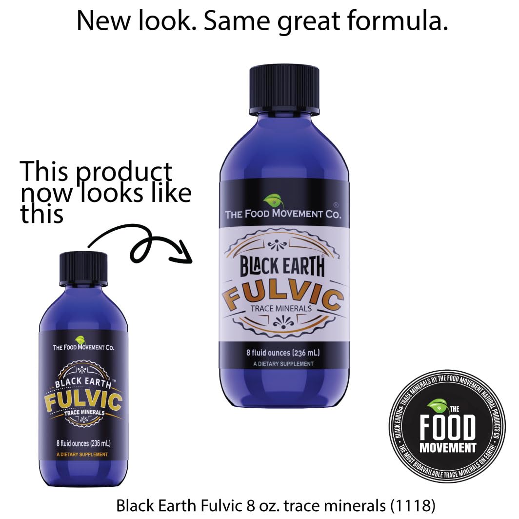 THE FOOD MOVEMENT CO. USA-sourced Fulvic Acid bottle highlights quality origin.