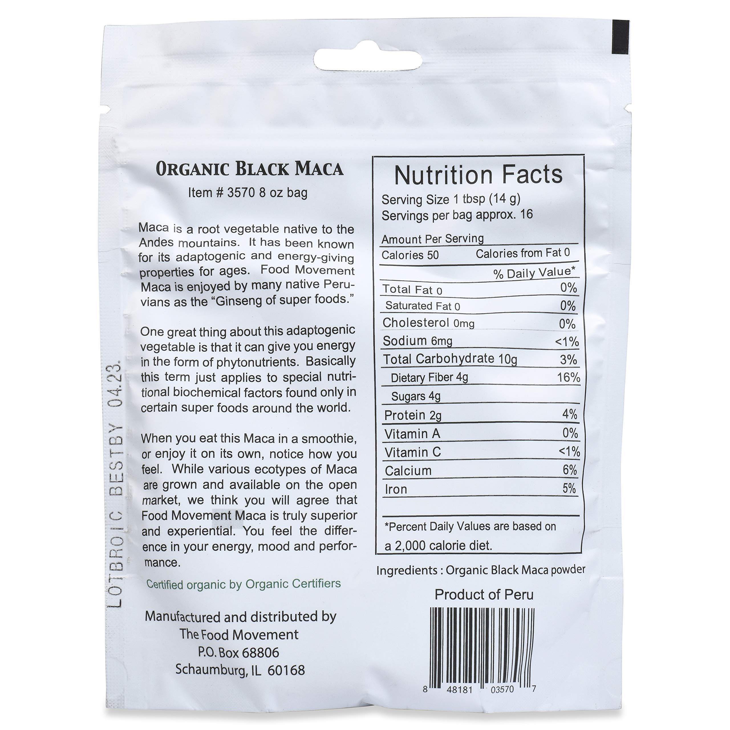 The Food Movement Co. Black Maca powder scoop for easy daily servings.