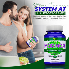 The Food Movement Co Non-GMO moringa capsules for whole family wellness