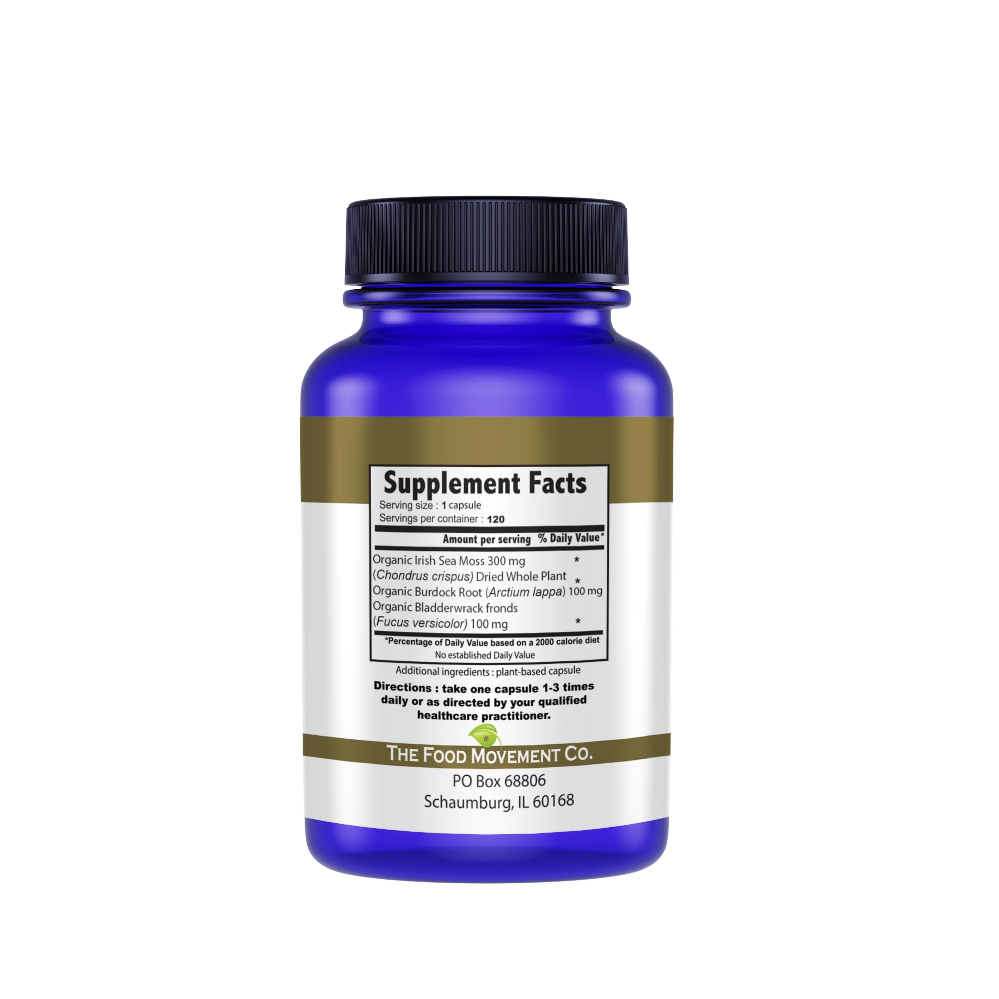 The Food Movement Co. Sea Moss Master Formula capsules provide convenient daily nourishment.