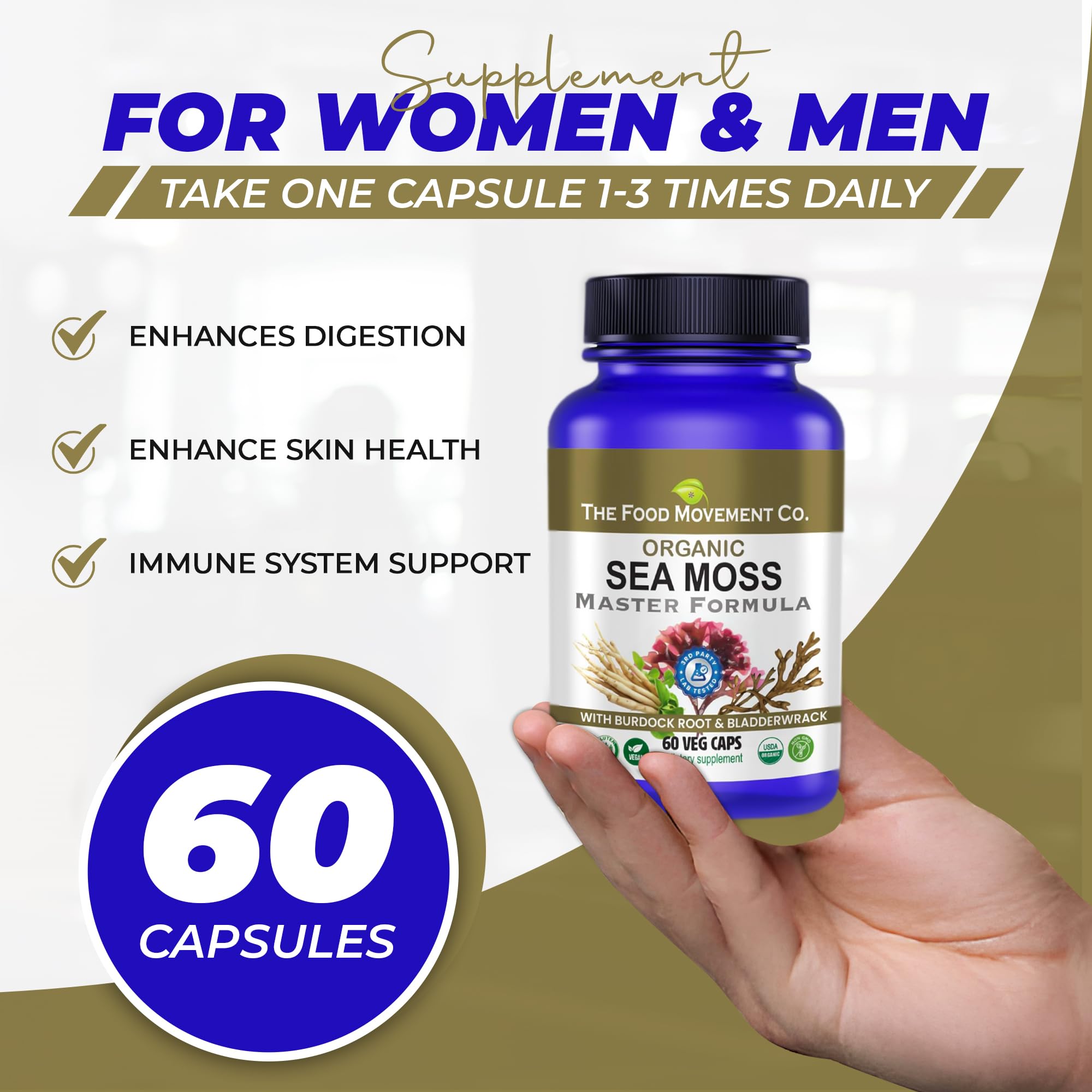 The Food Movement Co. Sea Moss Master Formula nutrient-rich mix supports daily routines.
