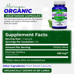 The Food Movement Co Vegan moringa capsules for daily vitality