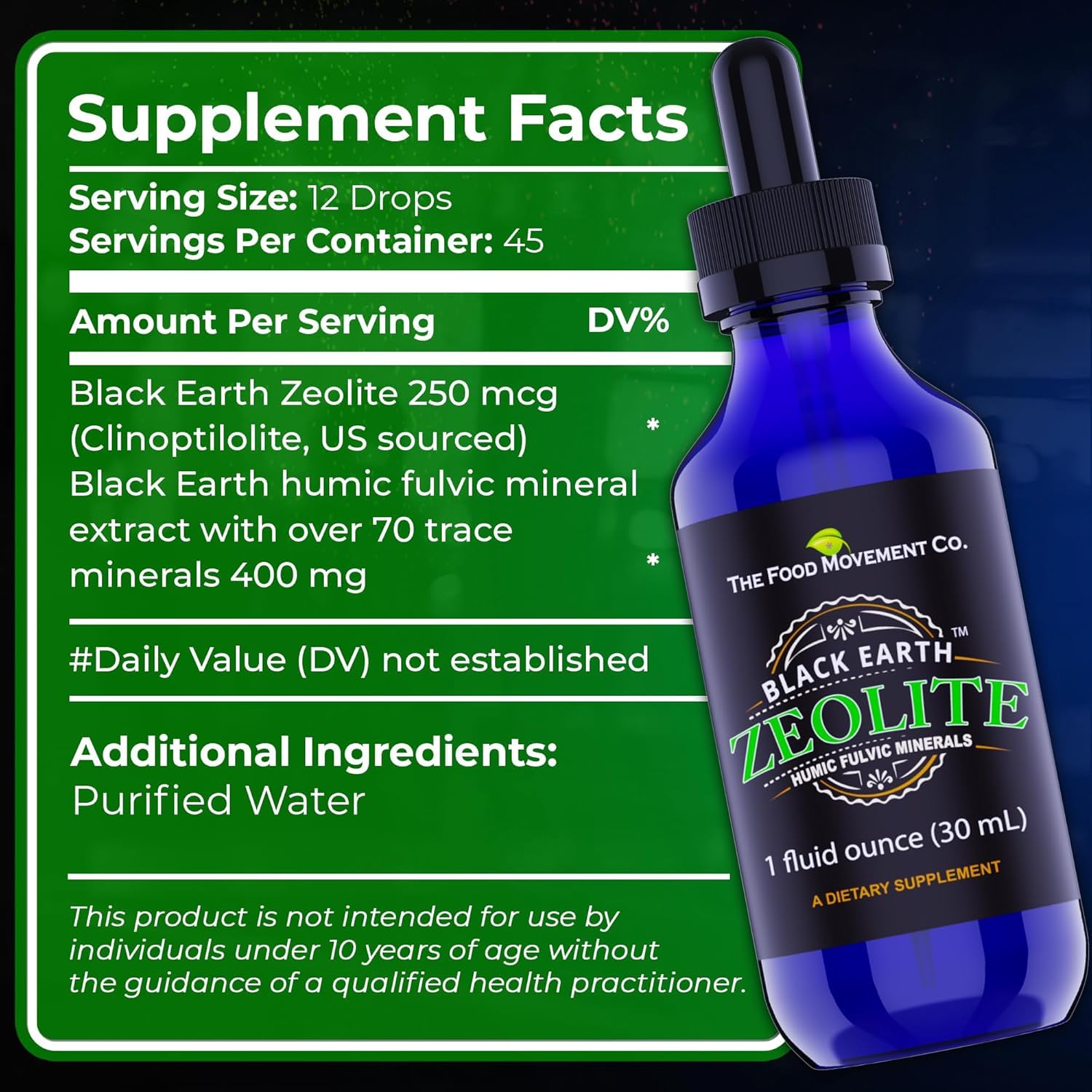 ZEOLITE liquid drops being poured to highlight easy absorption benefits