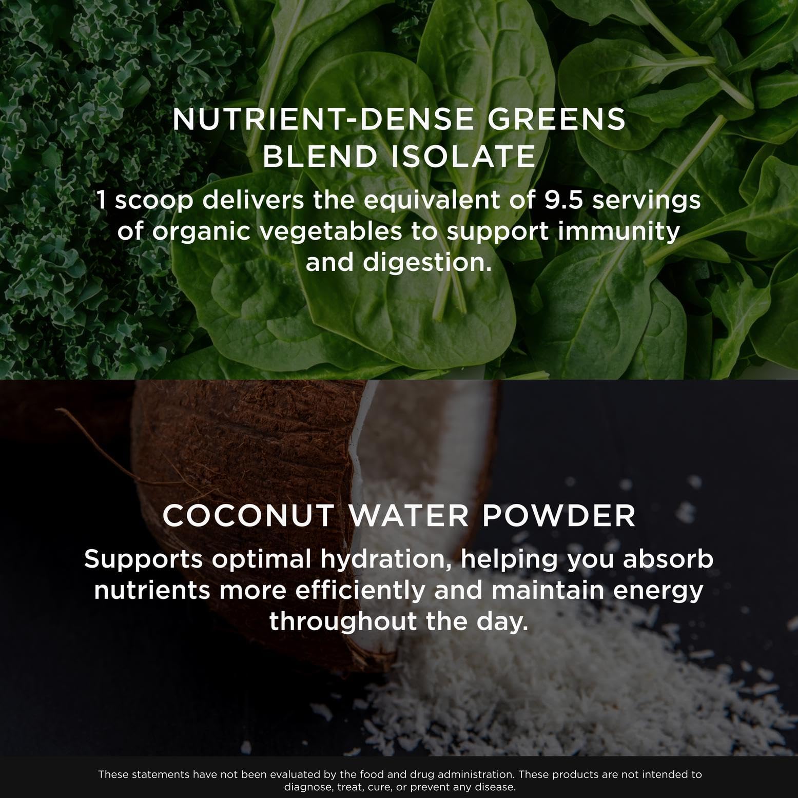 The Genius Brand pineapple greens bottle label conveys clean ingredients and quality.