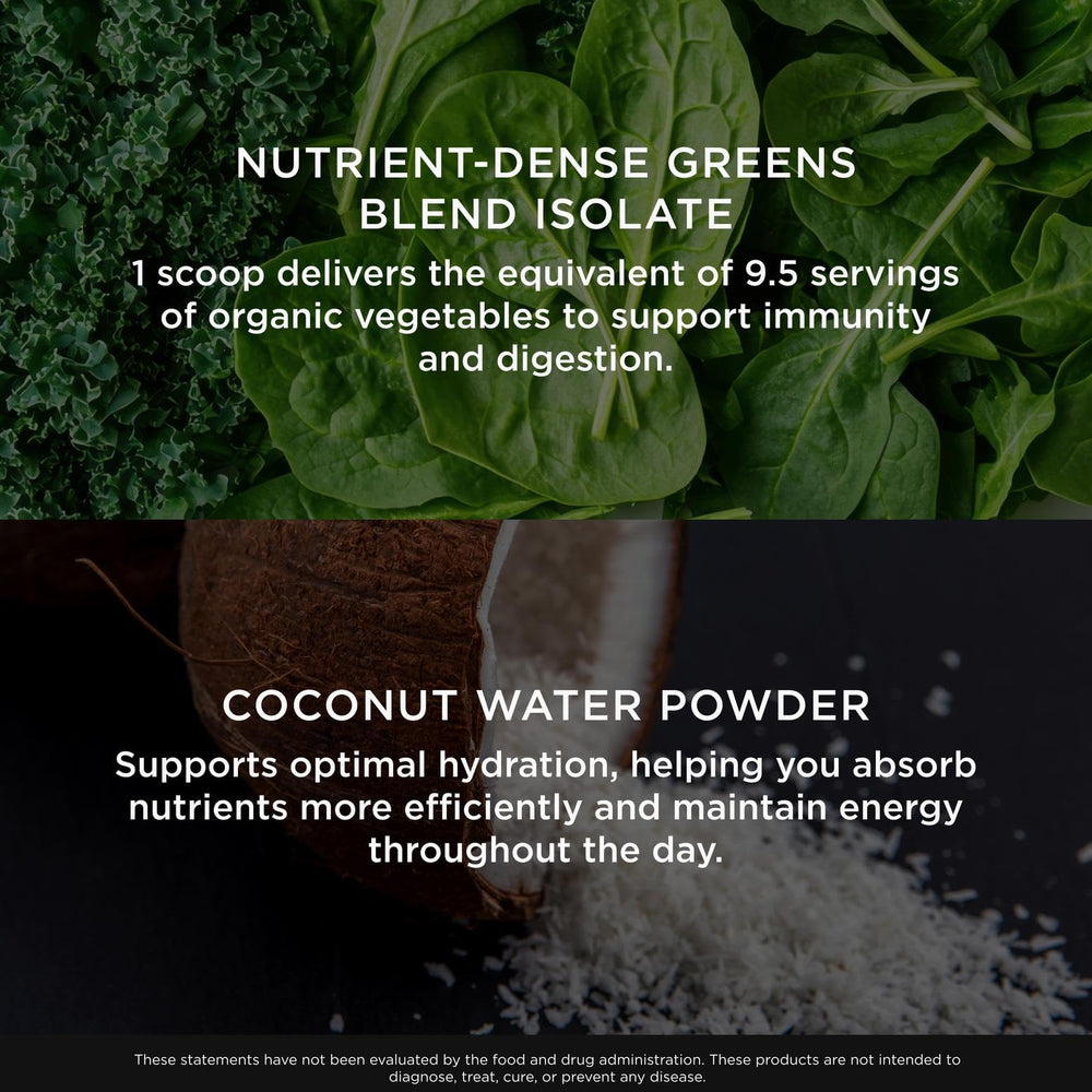 The Genius Brand pineapple greens bottle label conveys clean ingredients and quality.