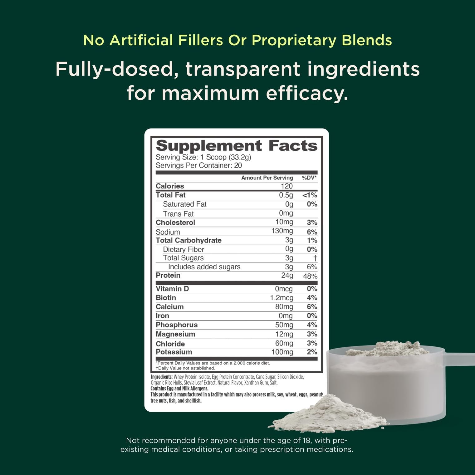 Product label highlights grass-fed ingredients and transparent sourcing for informed choices.