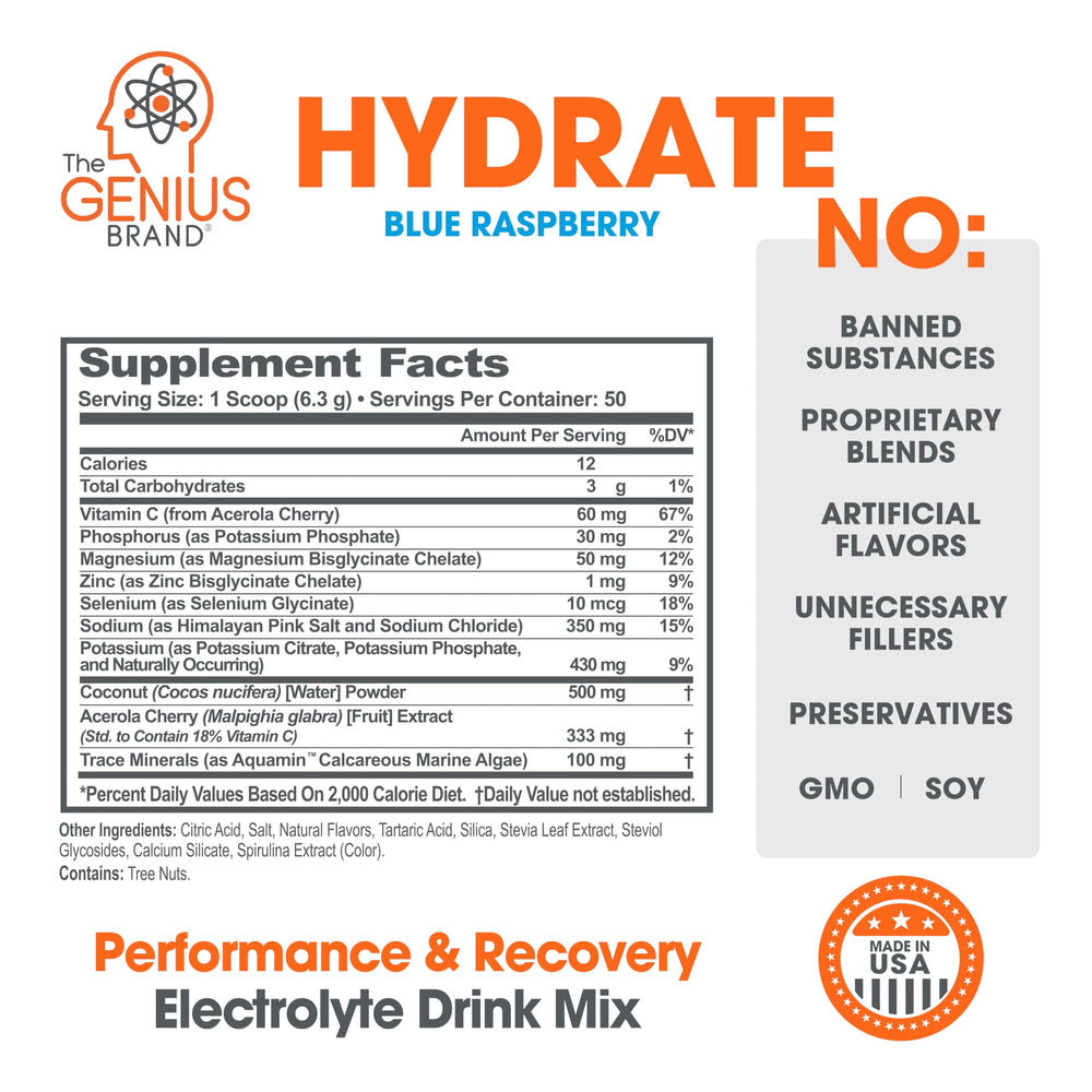 Genius Hydrate stick dissolves in water after a tough workout for rapid refreshment.