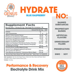Genius Hydrate stick dissolves in water after a tough workout for rapid refreshment.