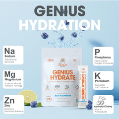Genius Hydrate contains no added sugars, offering a clean hydration option.