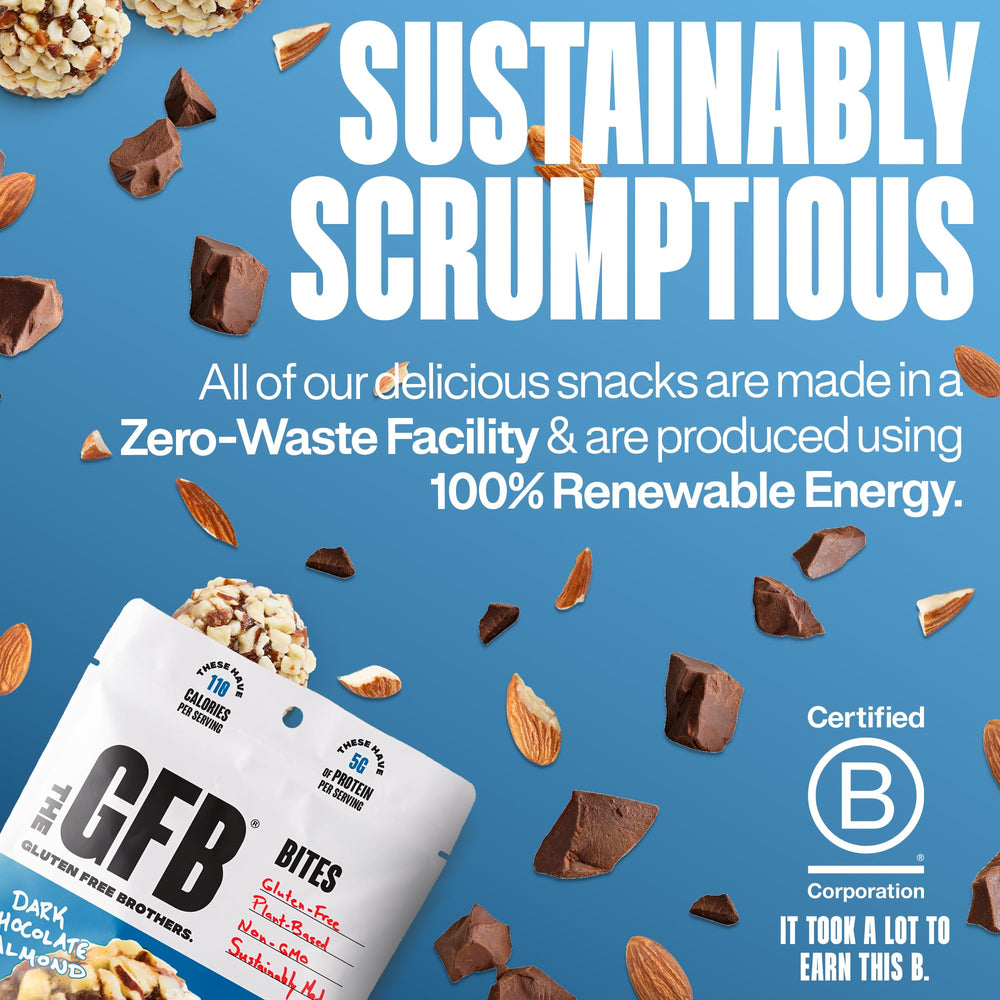 The GFB bites held in hand for on-the-go snacking