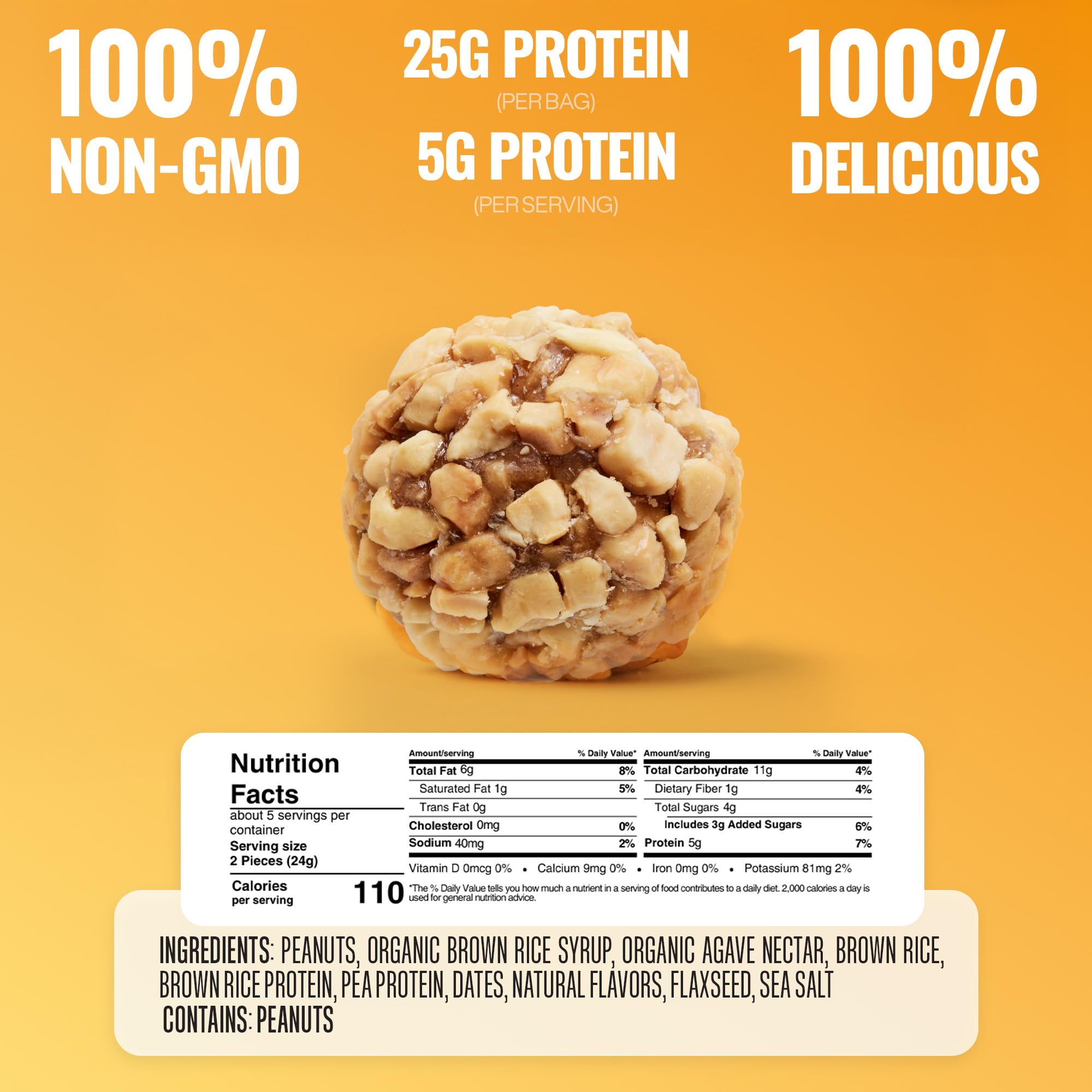 The GFB bites showing creamy peanut butter center and crunchy roasted peanuts.