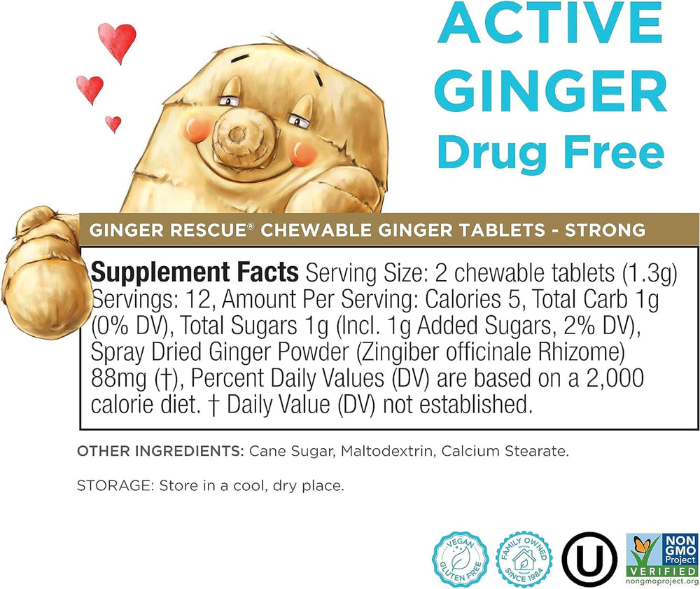 Pocket-sized Ginger Rescue bottle ideal for on-the-go use