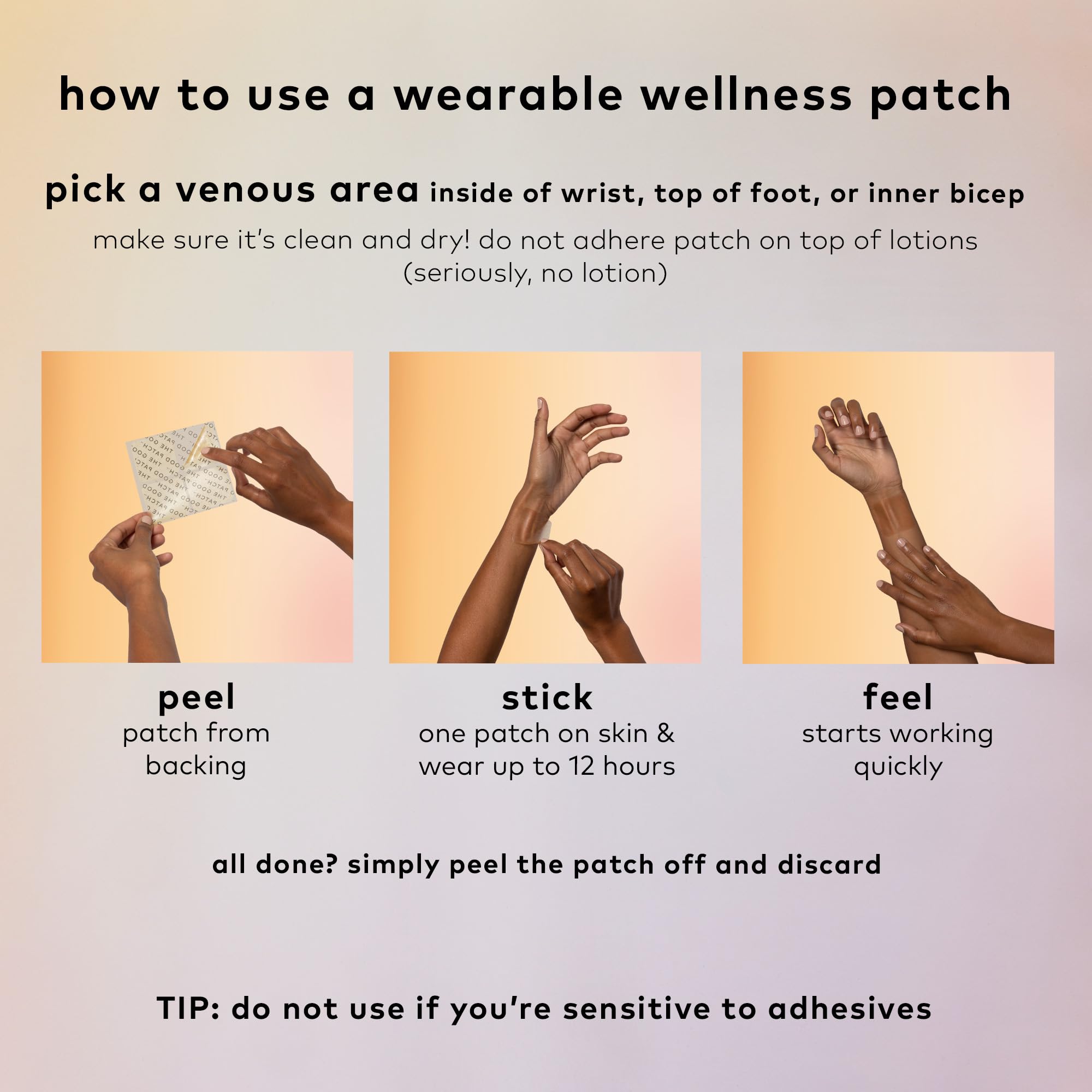 The Good Patch Desire in-day usage demonstrates easy application during busy moments