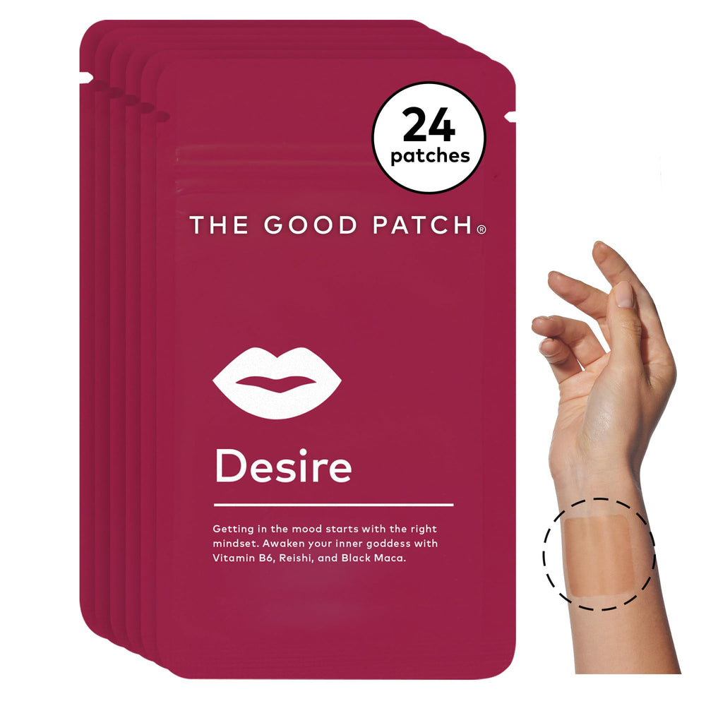 The Good Patch Desire patch on skin for discreet mood support