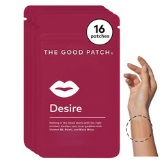 The Good Patch Desire patches pack front offers discreet wellness support for daytime use