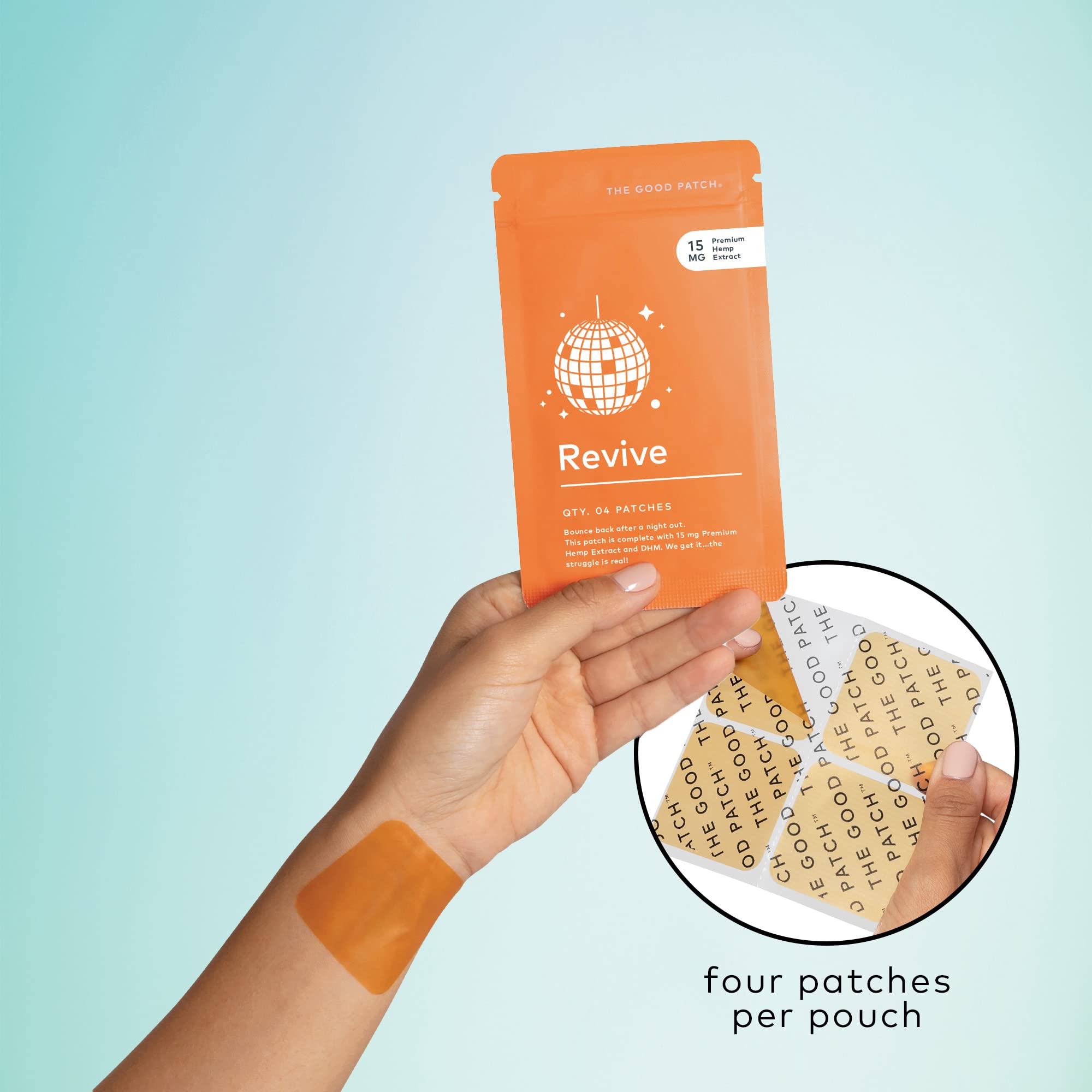 The Good Patch Revive Pocket Pack ready for on-the-go use.