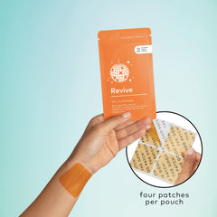 Close-up of hemp extract and DHM on The Good Patch Revive Patch powering plant-powered wellness.