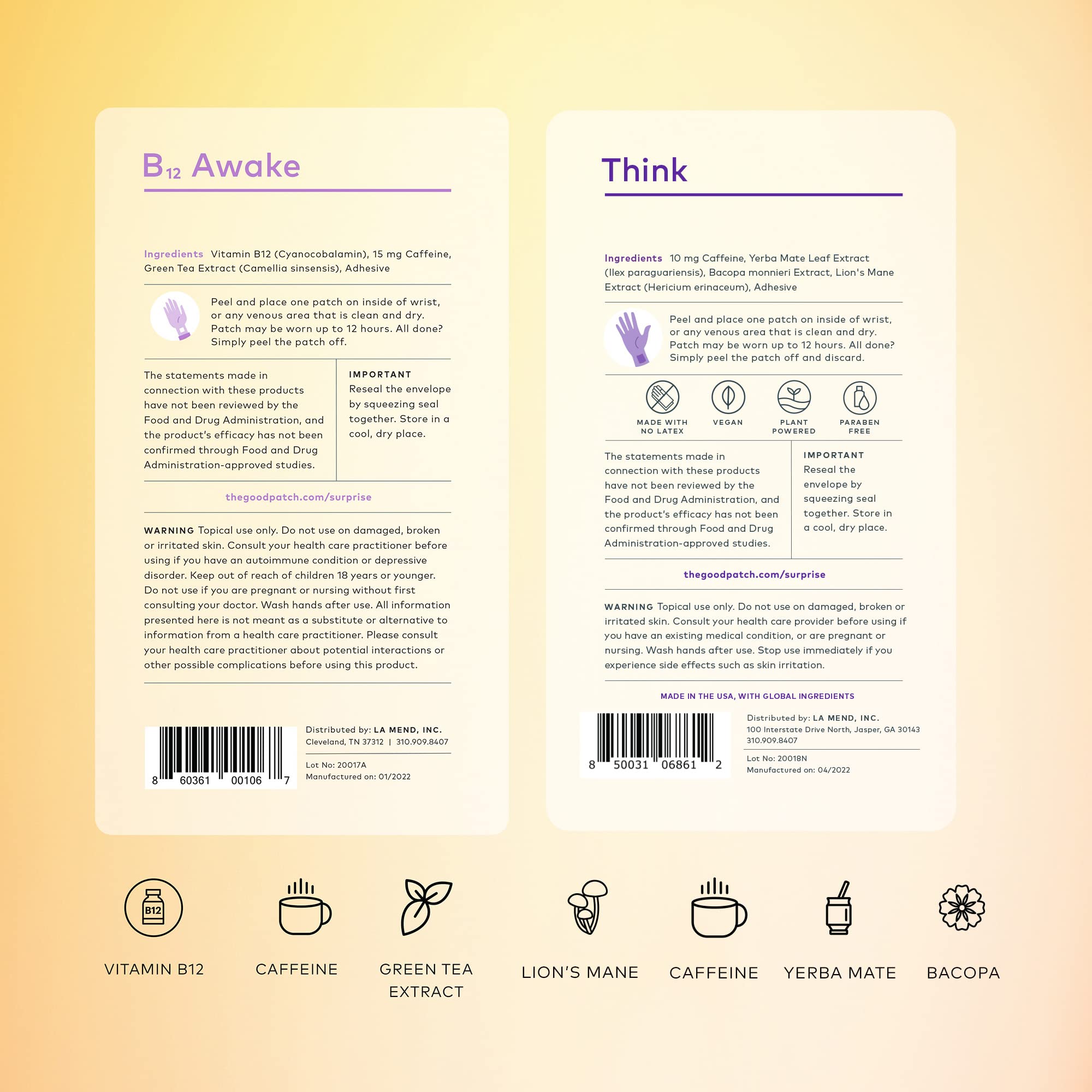 The Good Patch Think patch applied to the inner wrist for focused performance.