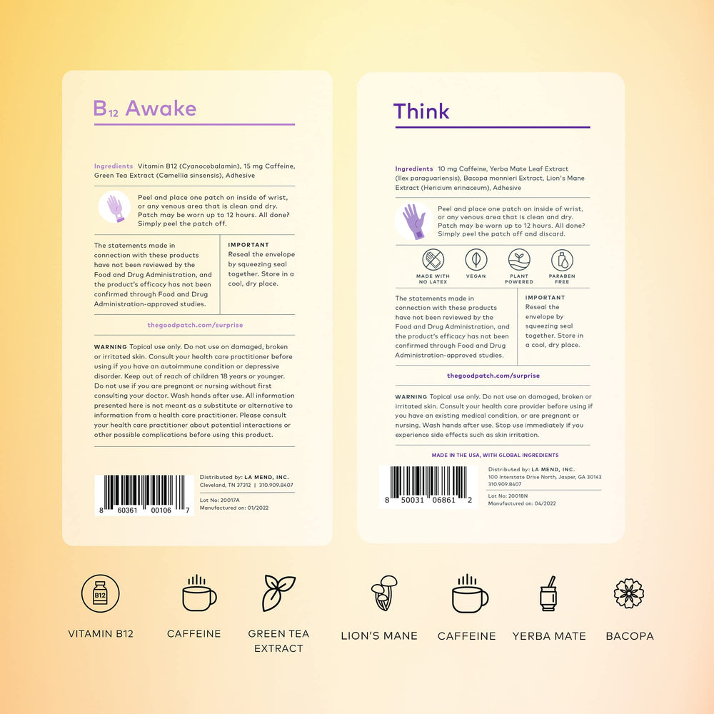 The Good Patch Think patch applied to the inner wrist for focused performance.