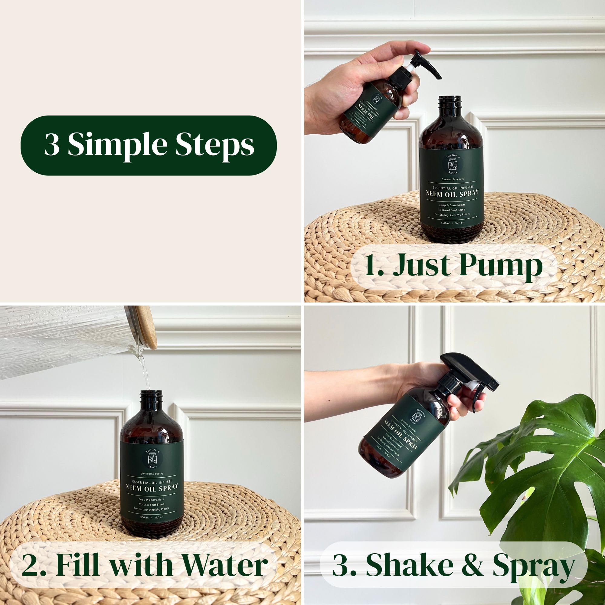 The Green Alcove Neem Oil suitable for indoor-outdoor plant use.