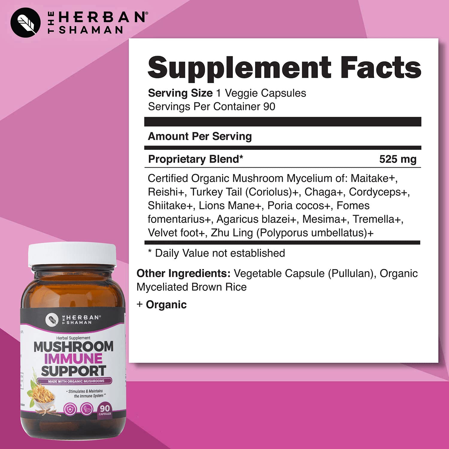 The Herban Shaman lions mane focuses on cognitive support in capsule form.
