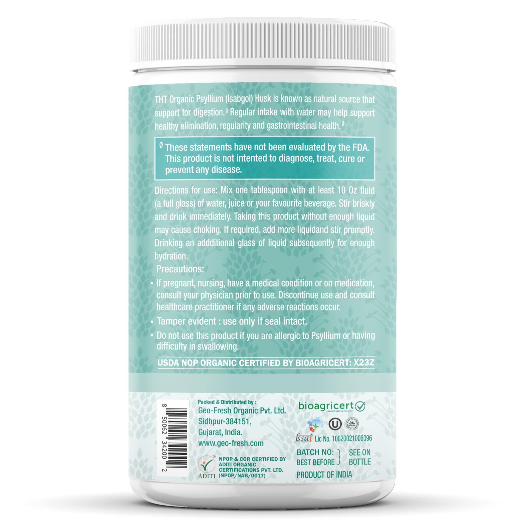 The Holly Tree psyllium husk powder ready to be added to smoothies or water in the kitchen.