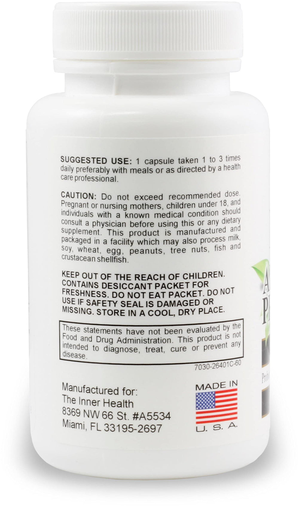 The Inner Health Advanced Probiotics closeup of bottle and capsules