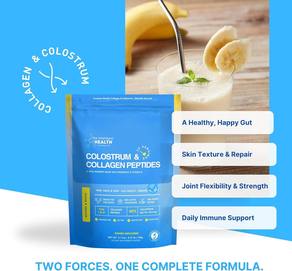The Intelligent Health 30-serving jar, offering convenient daily immune and gut nutrition.