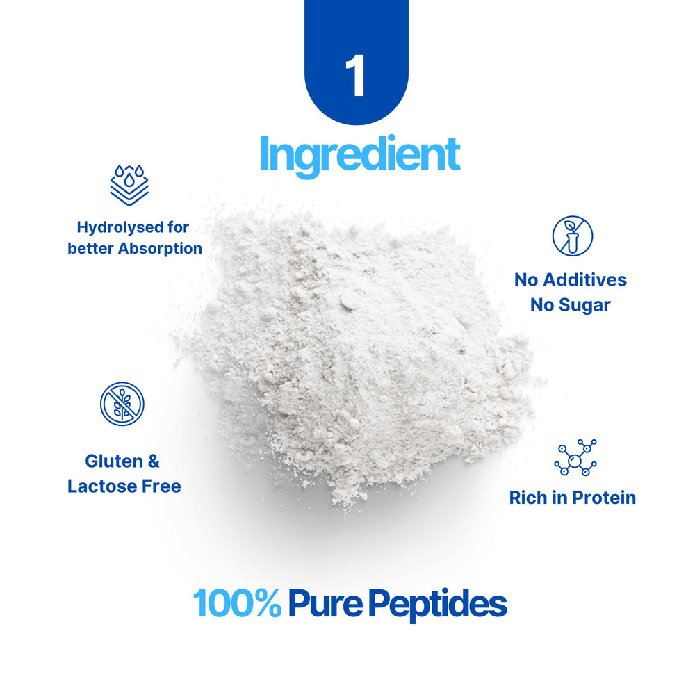 The Intelligent Health Collagen Peptides being stirred into coffee for a smooth, unflavored mix