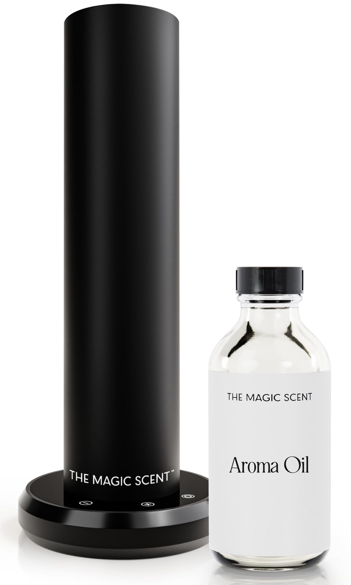 The Magic Scent bluetooth tower diffuser front view, quiet performance for home or office