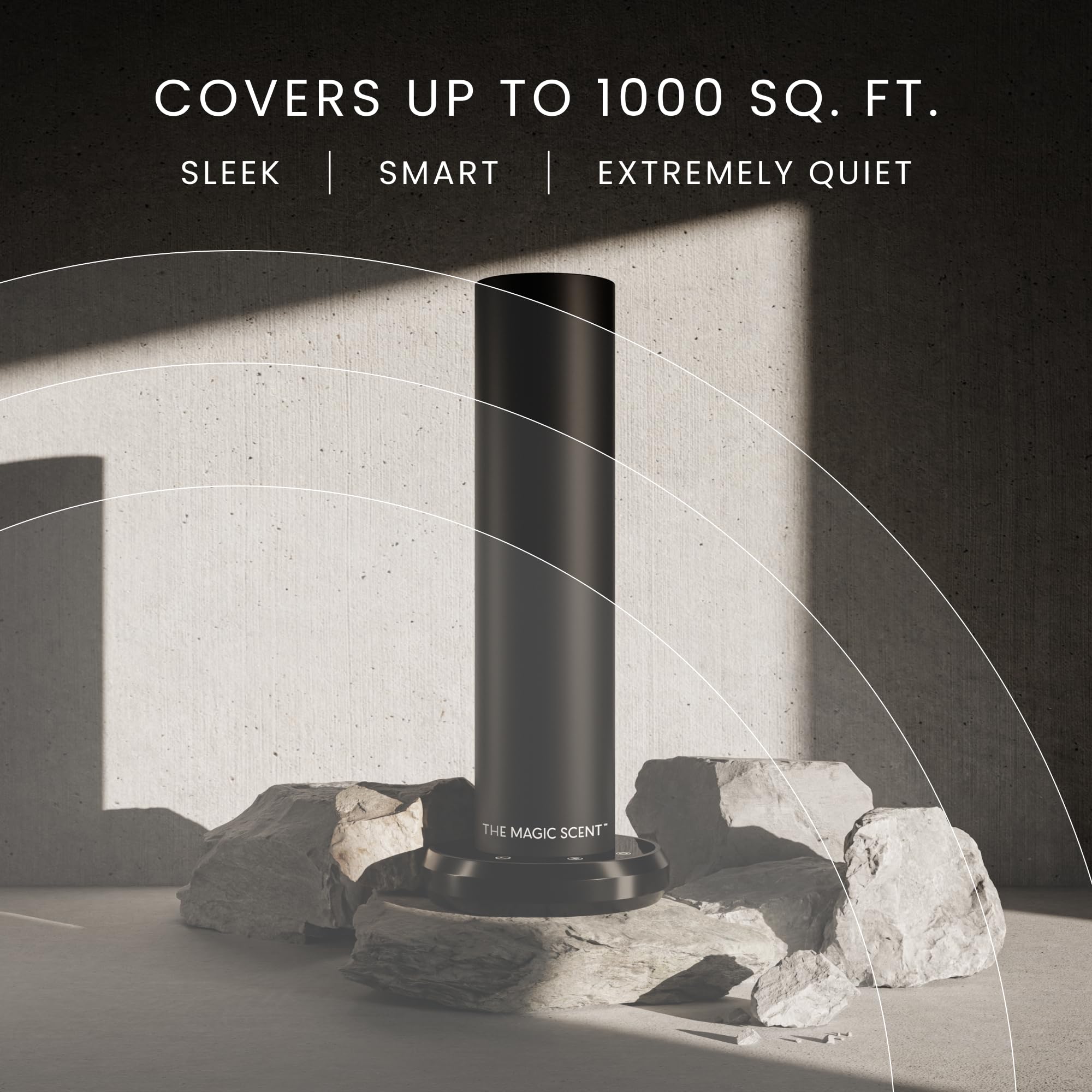 The Magic Scent diffuser in a hotel room creating a welcoming atmosphere