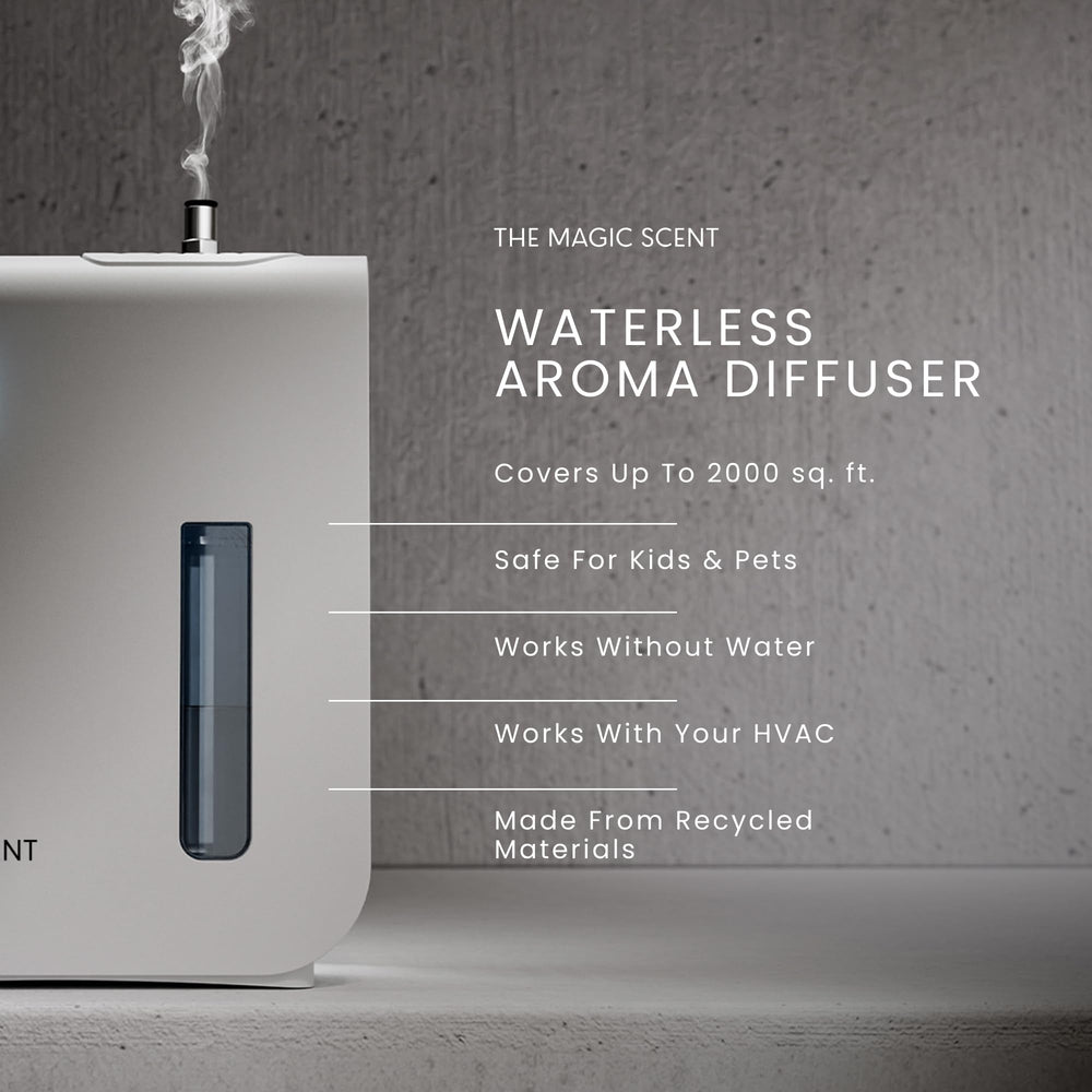 The Magic Scent diffuser with nozzle attached for standalone use and quick setup.